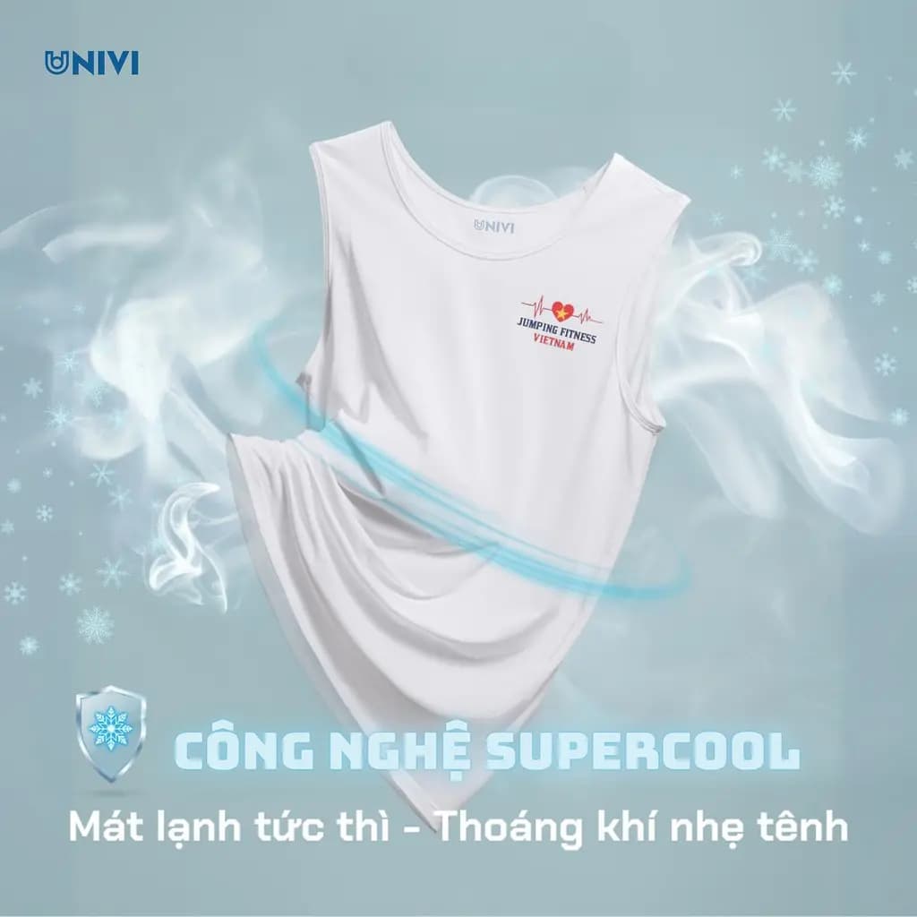 Cận cảnh vải UNI SUPER COOL chuyên dụng cho đồng phục Gym