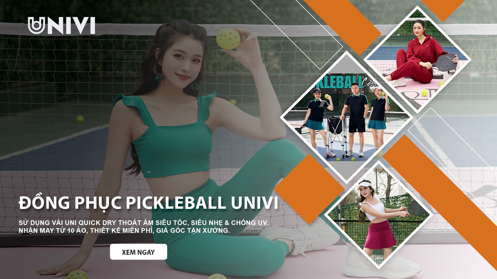 Đồng Phục Pickleball Univi: Khô Thoáng 3s, Thiết Kế Độc Bản Từ 10 Áo