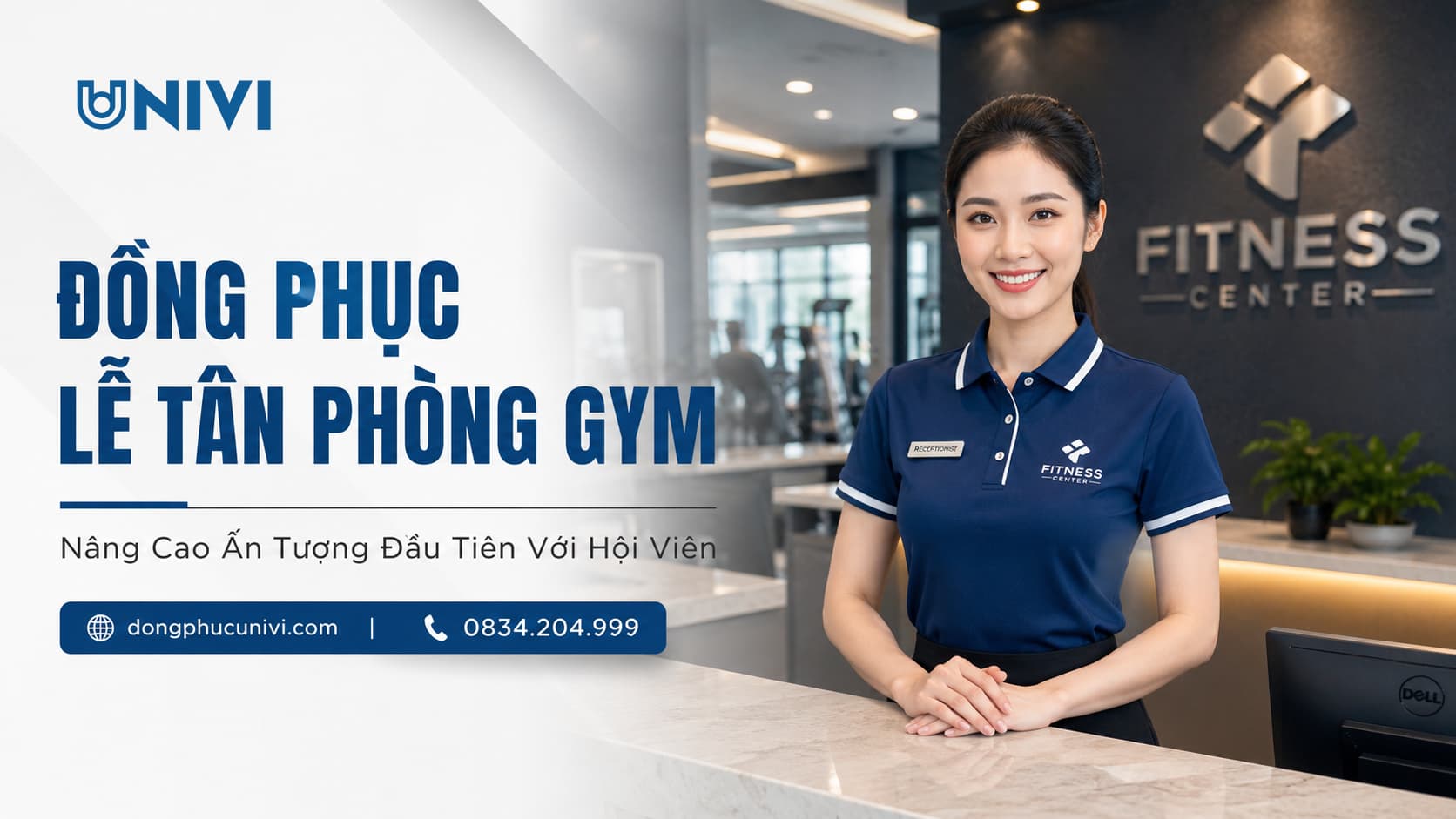 Đồng Phục Lễ Tân Phòng Gym Chuyên Nghiệp Cho Fitness Center | UNIVI