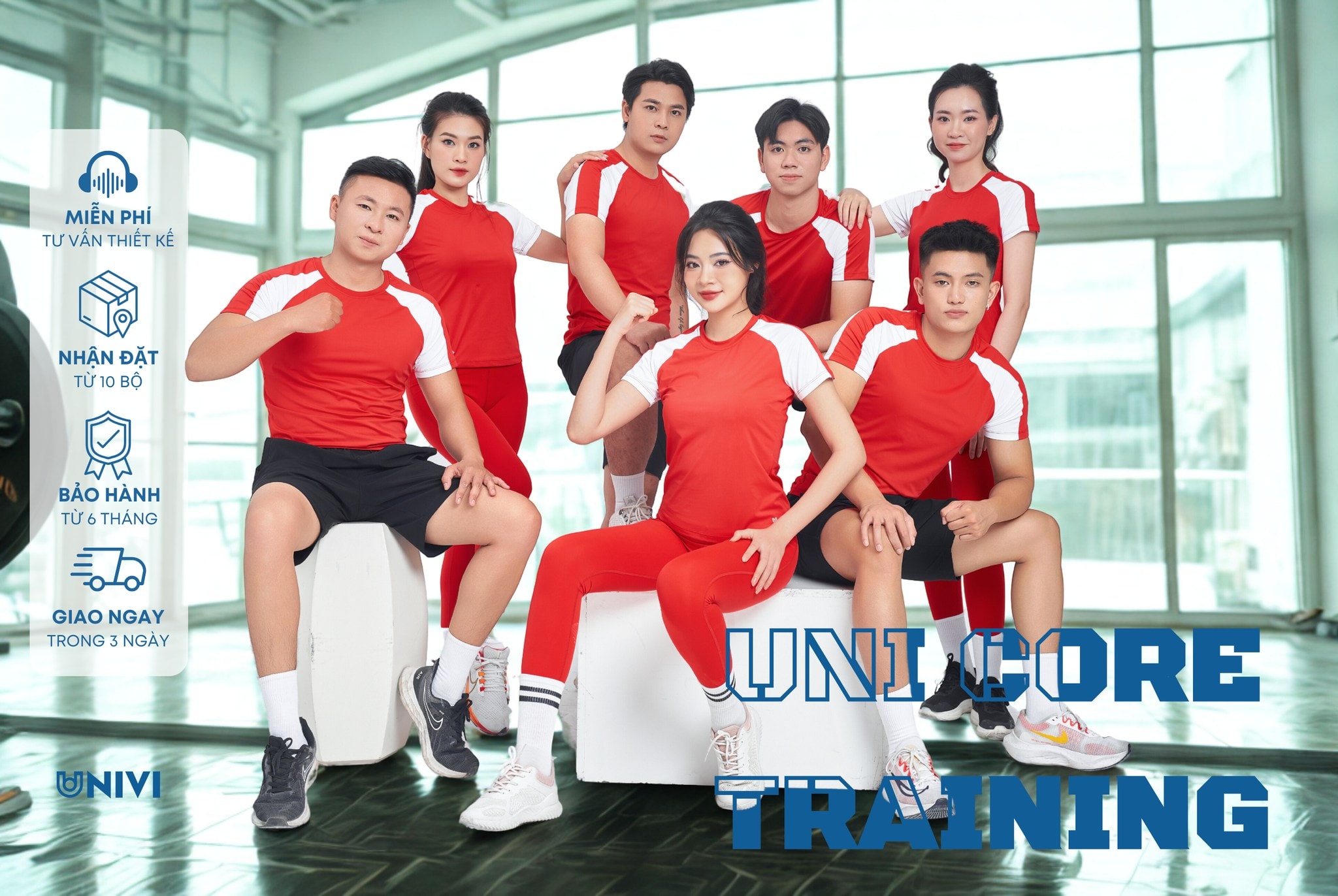 Đồng phục Gym Univi phong phú, đa dạng mẫu mã.