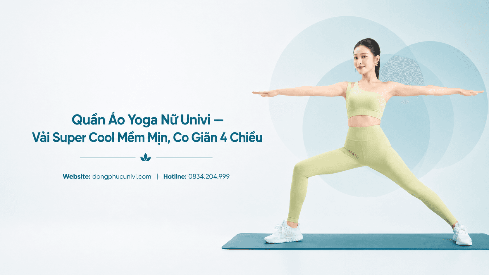 Quần Áo Yoga Nữ Univi: Vải Super Cool Mềm Mịn, Co Giãn 4 Chiều