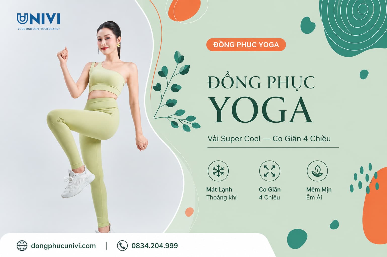 Đồng Phục Yoga Cao Cấp - Vải Super Cool Mềm Mịn | Univi